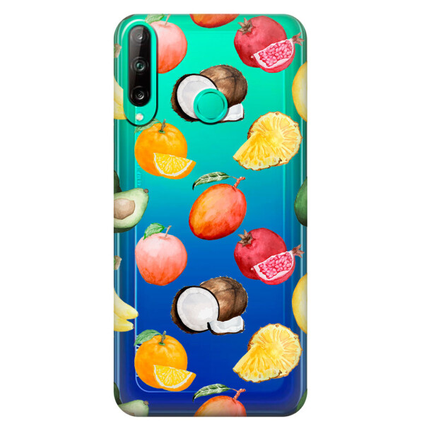 

Прозрачный силиконовый чехол iSwag для Honor P40 Lite E с рисунком - Фрукты (M1528)