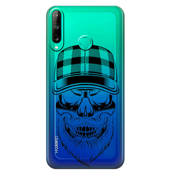 

Прозрачный силиконовый чехол iSwag для Honor P40 Lite E с рисунком - Бородатый череп (M1548)