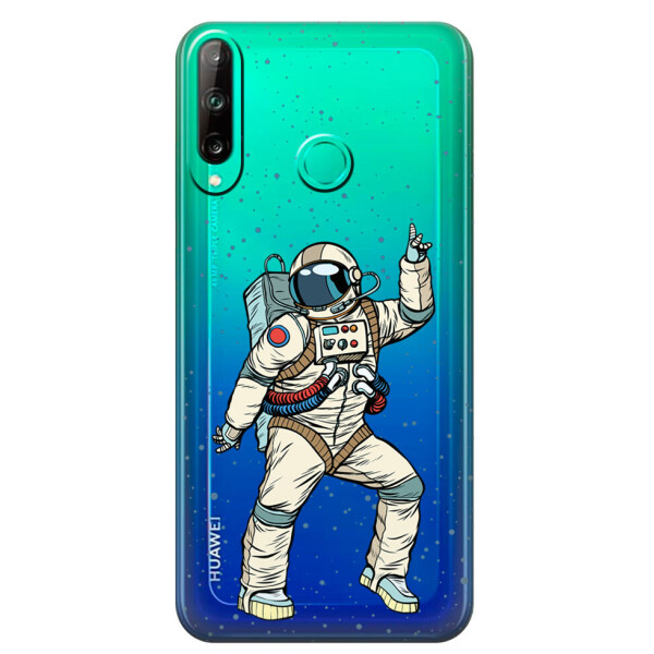

Прозрачный силиконовый чехол iSwag для Honor P40 Lite E с рисунком - Веселый космонавт (M1549)