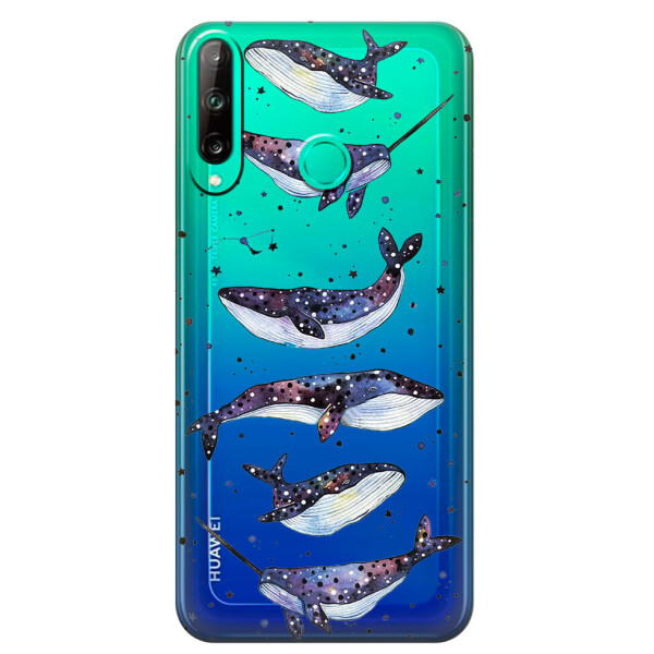 

Прозрачный силиконовый чехол iSwag для Honor P40 Lite E с рисунком - Киты Единороги (M1566)