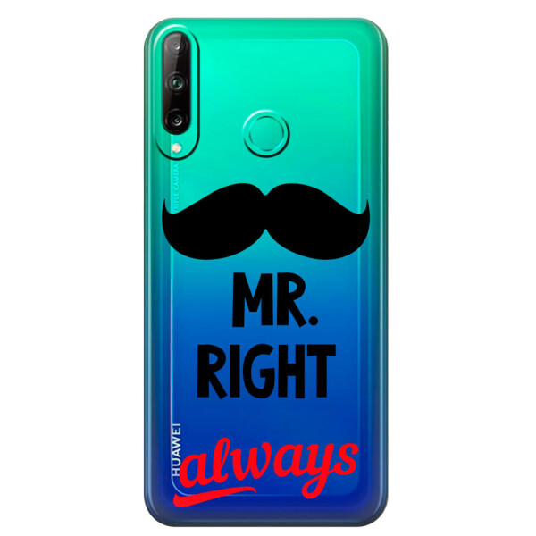

Прозрачный силиконовый чехол iSwag для Honor P40 Lite E с рисунком - Mr Right (M1567)