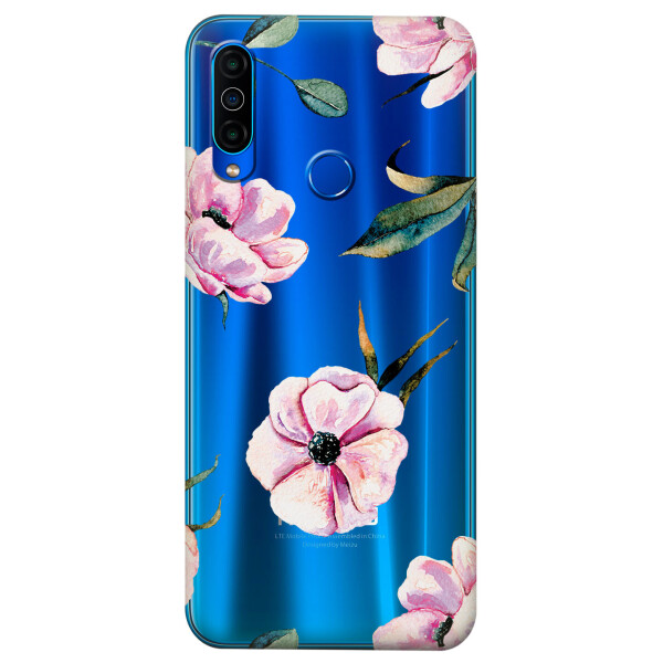 

Прозрачный силиконовый чехол iSwag для Meizu M10 с рисунком - Пионы (KS4933)