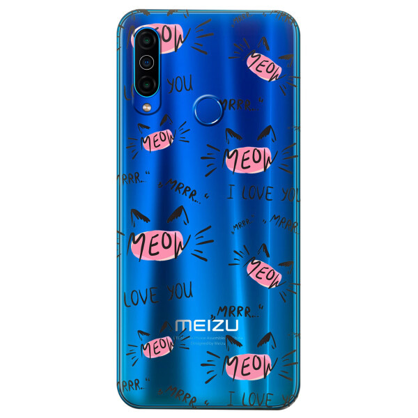 

Прозрачный силиконовый чехол iSwag для Meizu M10 с рисунком - Кошачьи мордочки (KS4936)