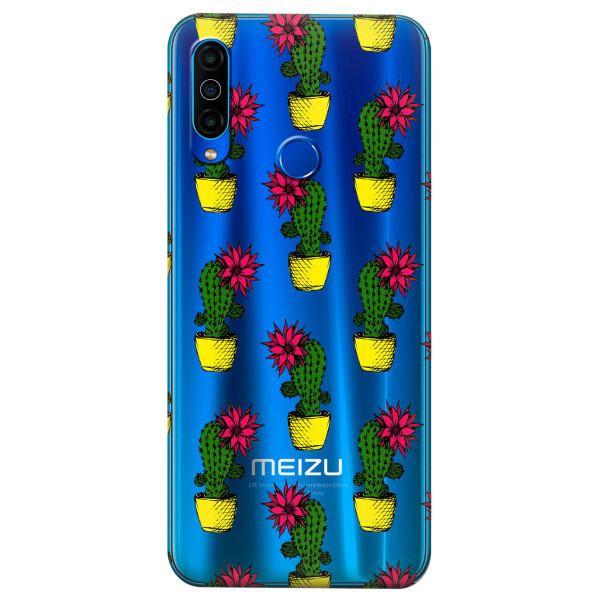 

Прозрачный силиконовый чехол iSwag для Meizu M10 с рисунком - Кактусы (KS4953)