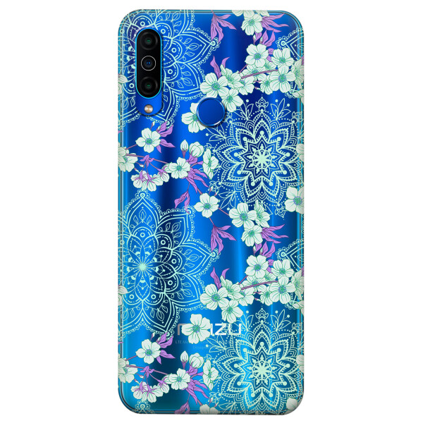 

Прозрачный силиконовый чехол iSwag для Meizu M10 с рисунком - Цветочная мандала (KS4962)