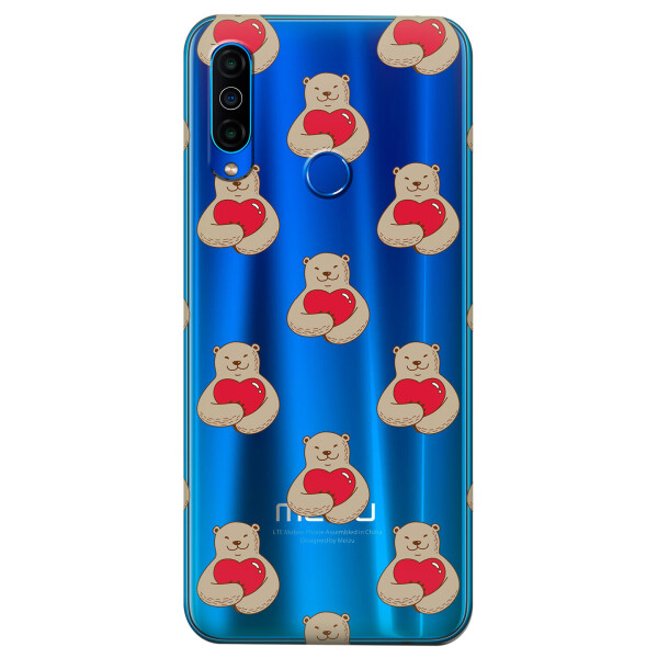 

Прозрачный силиконовый чехол iSwag для Meizu M10 с рисунком - Влюбленные медведи (KS4973)