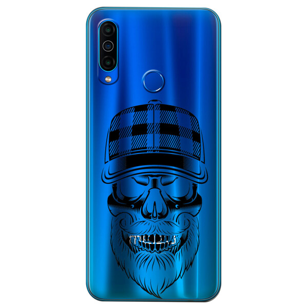 

Прозрачный силиконовый чехол iSwag для Meizu M10 с рисунком - Бородатый череп (KS4976)