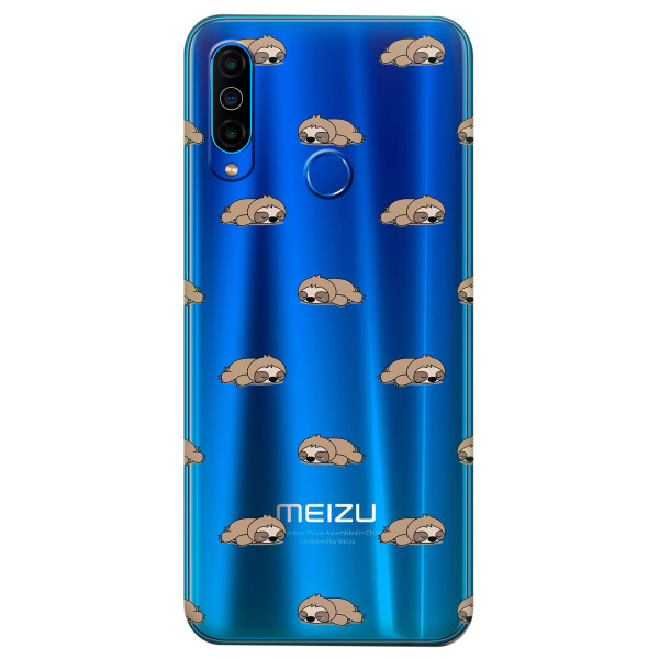 

Прозрачный силиконовый чехол iSwag для Meizu M10 с рисунком - Спящие ленивцы (KS4991)
