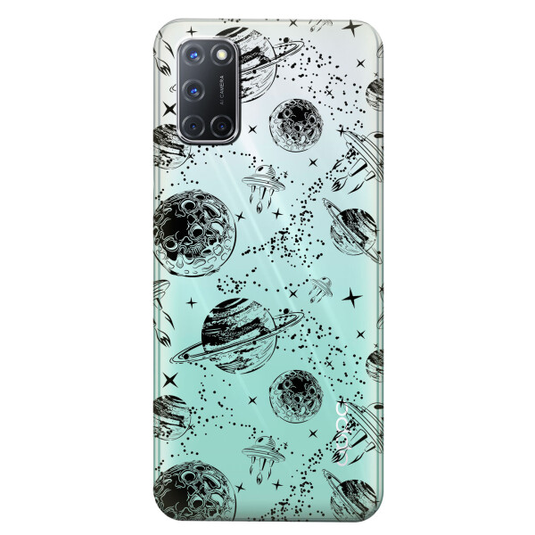

Прозрачный силиконовый чехол iSwag для OPPO A52 с рисунком - Космос (KS5013)