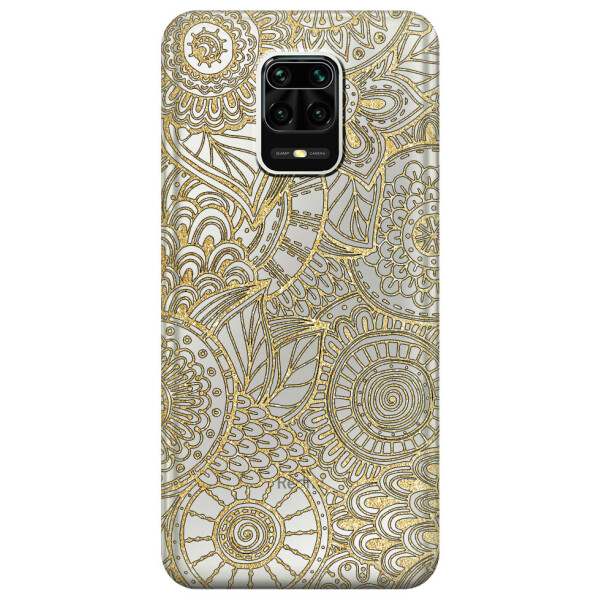 

Прозрачный силиконовый чехол iSwag для Xiaomi Redmi Note 9S с рисунком - Золотая мандала (M1654)