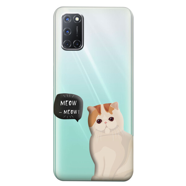 

Прозрачный силиконовый чехол iSwag для OPPO A52 с рисунком - Котенок (KS5042)