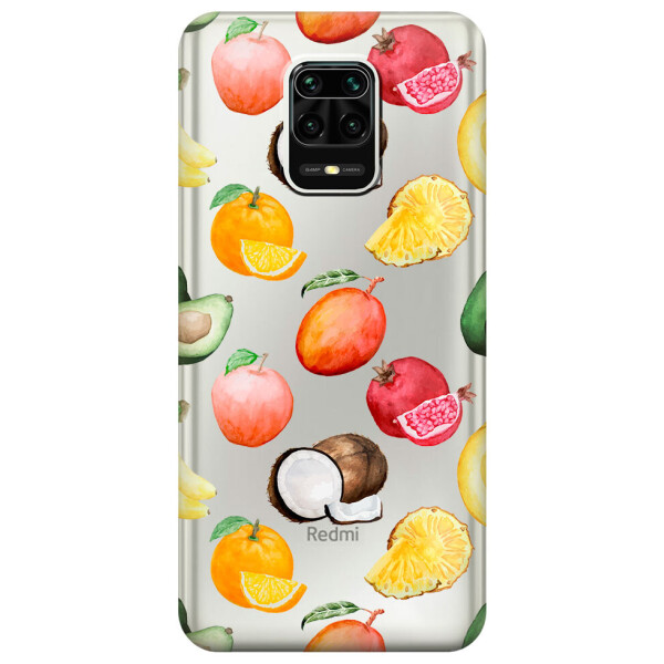 

Прозрачный силиконовый чехол iSwag для Xiaomi Redmi Note 9S с рисунком - Фрукты (M1678)