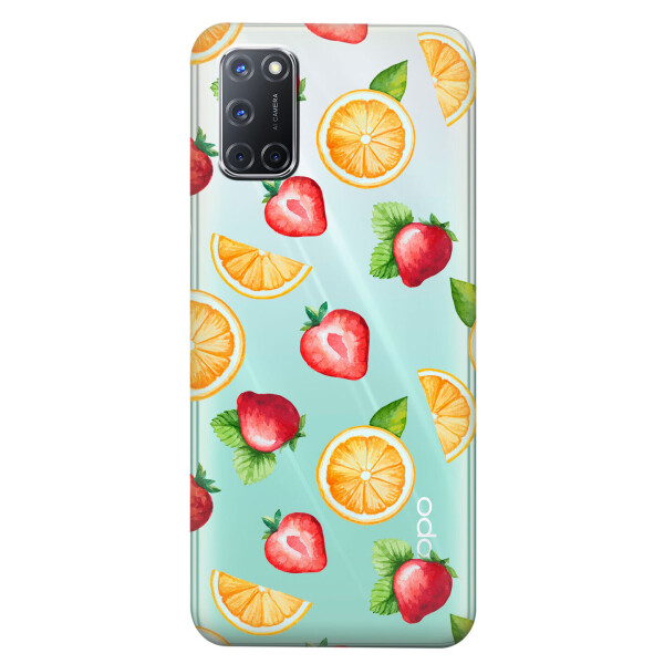 

Прозрачный силиконовый чехол iSwag для OPPO A52 с рисунком - Фруктовый дизайн (KS5045)