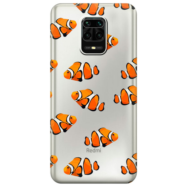 

Прозрачный силиконовый чехол iSwag для Xiaomi Redmi Note 9S с рисунком - Рыбки (M1688)