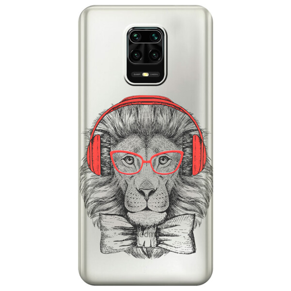

Прозрачный силиконовый чехол iSwag для Xiaomi Redmi Note 9S с рисунком - Лев (M1704)