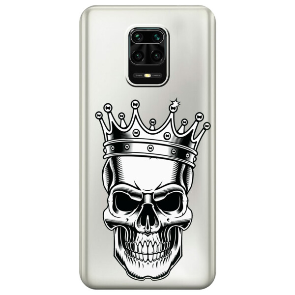 

Прозрачный силиконовый чехол iSwag для Xiaomi Redmi Note 9S с рисунком - Царский череп (M1712)