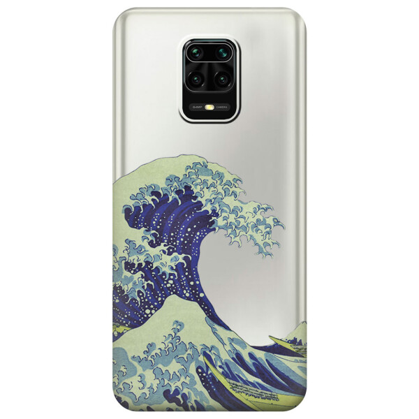 

Прозрачный силиконовый чехол iSwag для Xiaomi Redmi Note 9S с рисунком - Большая волна в Канагаве (M1722)
