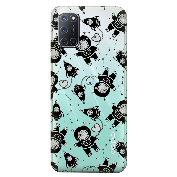 

Прозрачный силиконовый чехол iSwag для OPPO A72 с рисунком - Космонавты (KS5094)