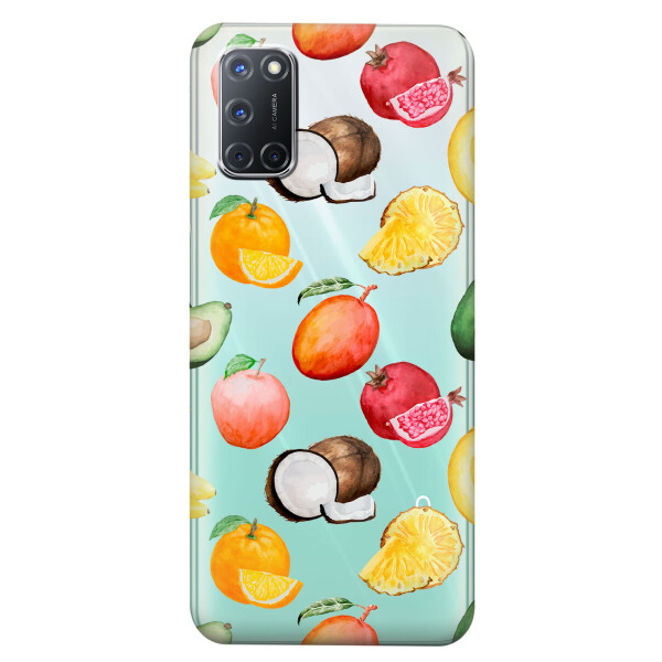 

Прозрачный силиконовый чехол iSwag для OPPO A72 с рисунком - Фрукты (KS5106)