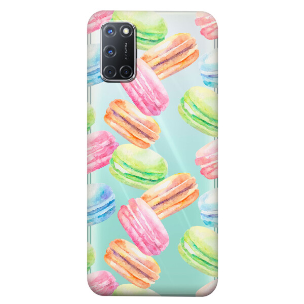 

Прозрачный силиконовый чехол iSwag для OPPO A72 с рисунком - Французские печенья (KS5107)