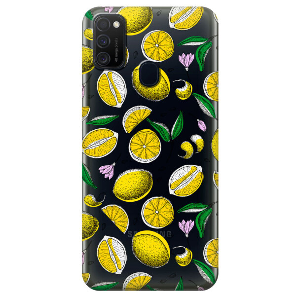 

Прозрачный силиконовый чехол iSwag для Samsung Galaxy M21 с рисунком - Лимоны (M1746)