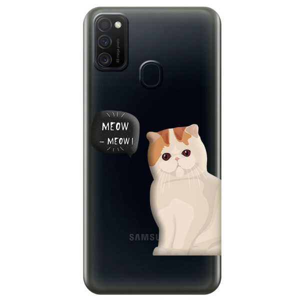 

Прозрачный силиконовый чехол iSwag для Samsung Galaxy M21 с рисунком - Котенок (M1764)