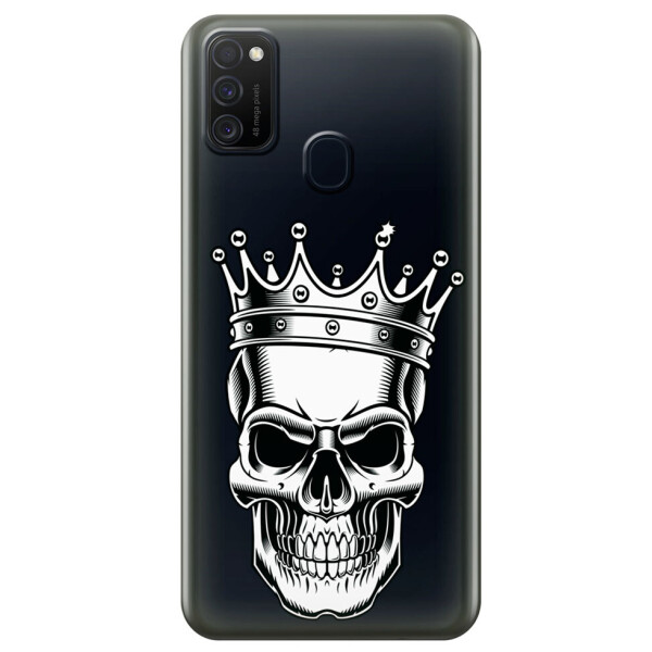 

Прозрачный силиконовый чехол iSwag для Samsung Galaxy M21 с рисунком - Царский череп (M1787)