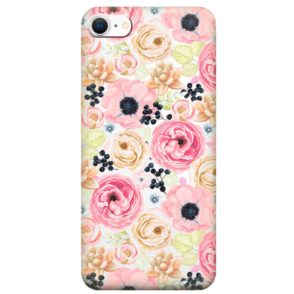 

Прозрачный силиконовый чехол iSwag для Apple iPhone SE (2020) с рисунком - Цветочный букет (M1803)