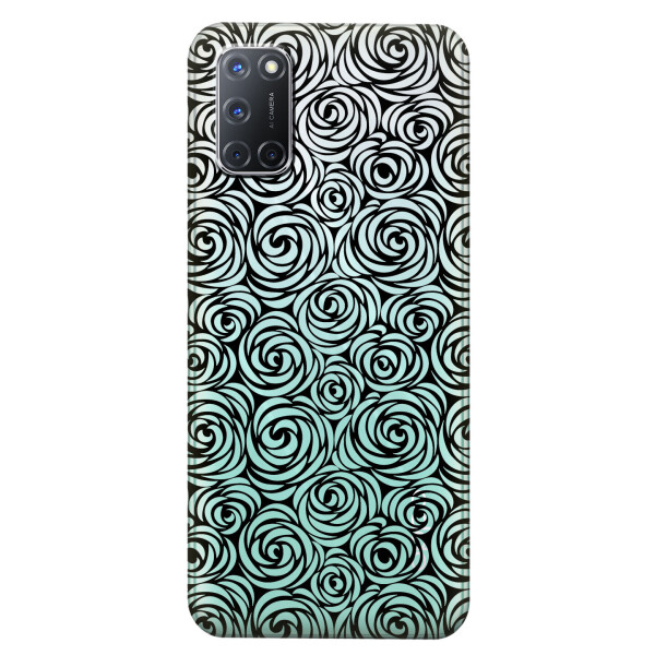 

Прозрачный силиконовый чехол iSwag для OPPO A92 с рисунком - Черные узоры (KS5173)