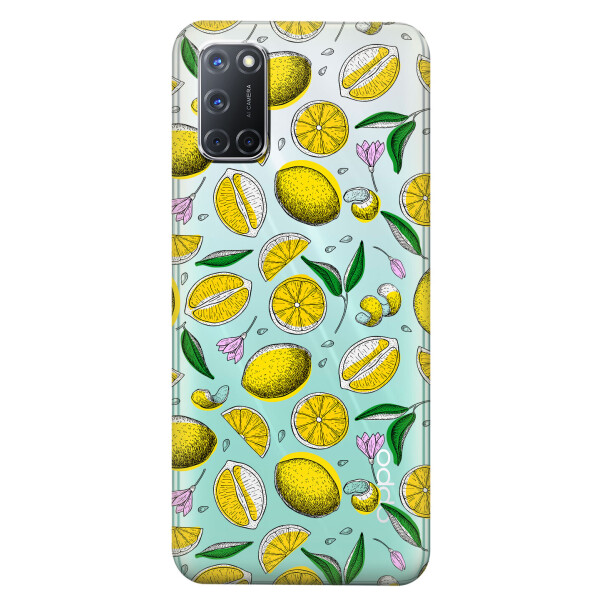 

Прозрачный силиконовый чехол iSwag для OPPO A92 с рисунком - Лимоны (KS5174)