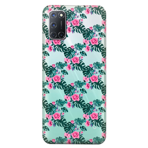

Прозрачный силиконовый чехол iSwag для OPPO A92 с рисунком - Цветочная лиана (KS5193)
