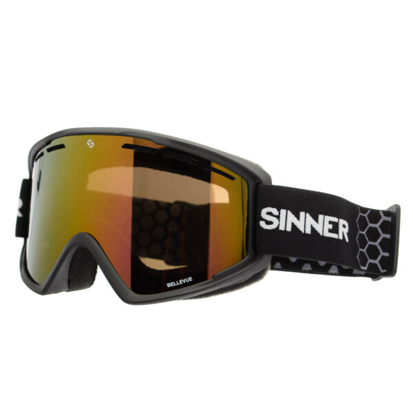 

Маска гірськолижна Sinner BELLEVUE Mat BLACK-Double Full RED