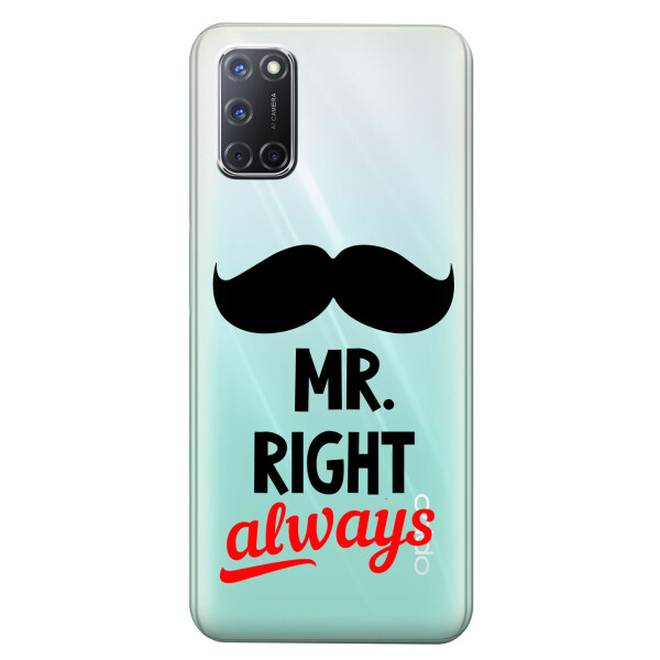 

Прозрачный силиконовый чехол iSwag для OPPO A92 с рисунком - Mr Right (KS5220)