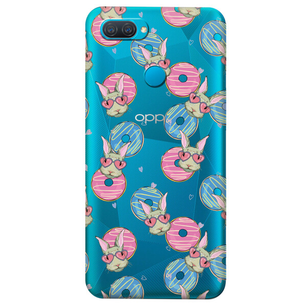 

Прозрачный силиконовый чехол iSwag для OPPO A12 с рисунком - Зайчики (KS5230)