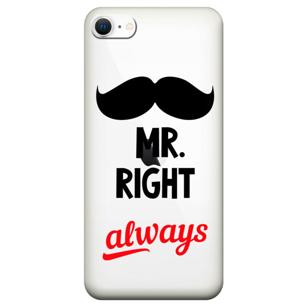 

Прозрачный силиконовый чехол iSwag для Apple iPhone SE (2020) с рисунком - Mr Right (M1867)