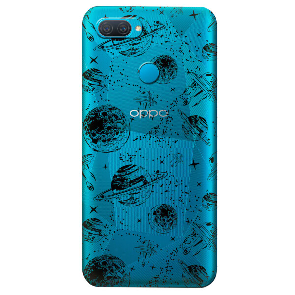 

Прозрачный силиконовый чехол iSwag для OPPO A12 с рисунком - Космос (KS5238)