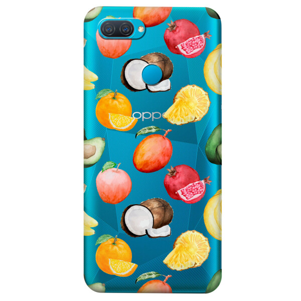 

Прозрачный силиконовый чехол iSwag для OPPO A12 с рисунком - Фрукты (KS5256)