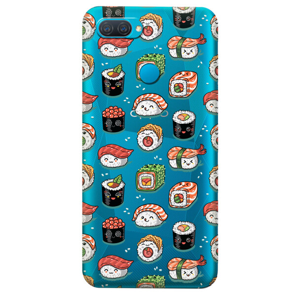 

Прозрачный силиконовый чехол iSwag для OPPO A12 с рисунком - Смешные суши (KS5287)