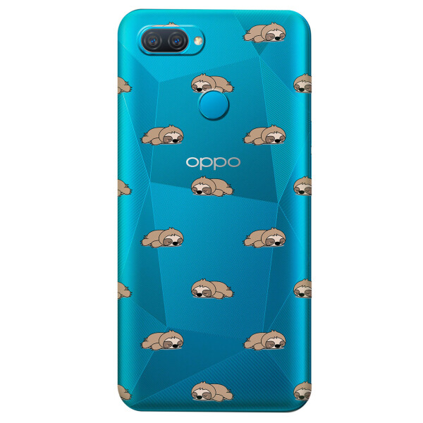 

Прозрачный силиконовый чехол iSwag для OPPO A12 с рисунком - Спящие ленивцы (KS5291)