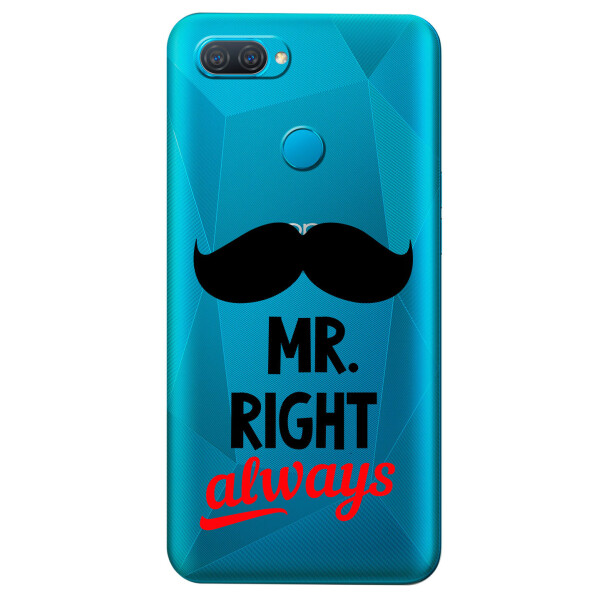 

Прозрачный силиконовый чехол iSwag для OPPO A12 с рисунком - Mr Right (KS5295)