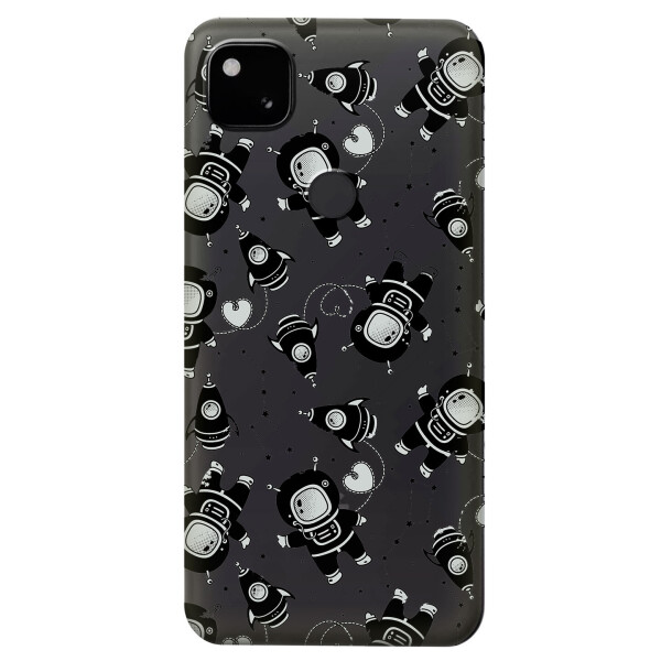 

Прозрачный силиконовый чехол iSwag для Google Pixel 4A с рисунком - Космонавты (KS5319)