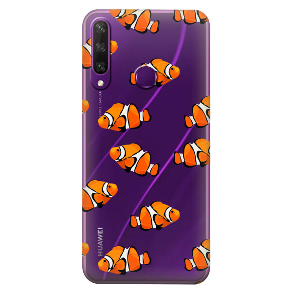 

Прозрачный силиконовый чехол iSwag для Huawei Y6p с рисунком - Рыбки (KS2341)