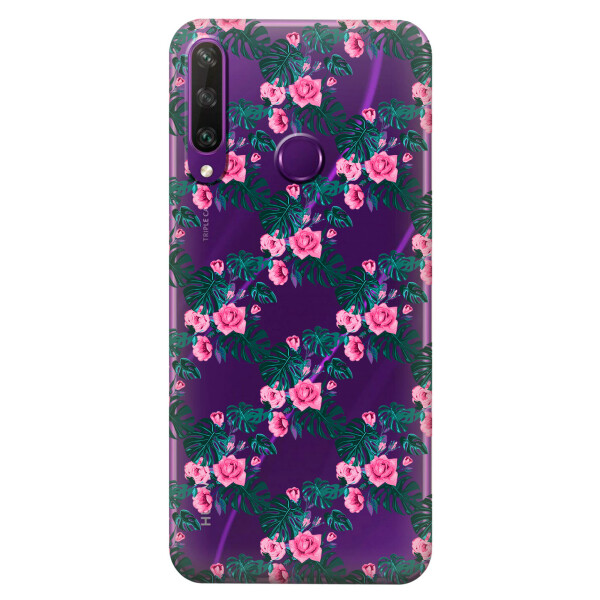 

Прозрачный силиконовый чехол iSwag для Huawei Y6p с рисунком - Цветочная лиана (KS2343)
