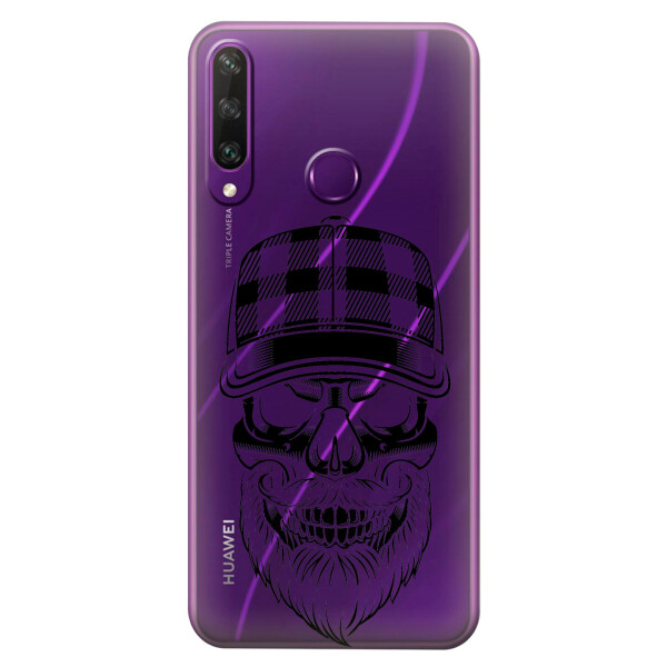 

Прозрачный силиконовый чехол iSwag для Huawei Y6p с рисунком - Бородатый череп (KS2351)