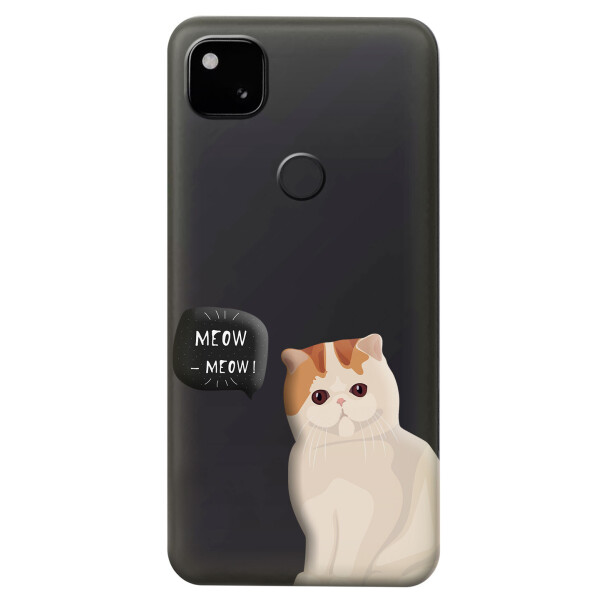 

Прозрачный силиконовый чехол iSwag для Google Pixel 4A с рисунком - Котенок (KS5342)