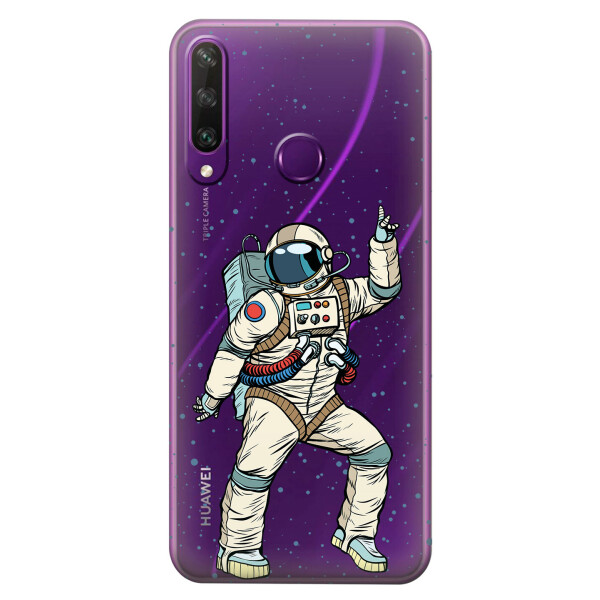 

Прозрачный силиконовый чехол iSwag для Huawei Y6p с рисунком - Веселый космонавт (KS2352)