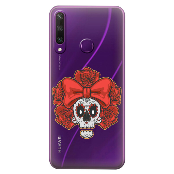 

Прозрачный силиконовый чехол iSwag для Huawei Y6p с рисунком - Готический череп (KS2354)