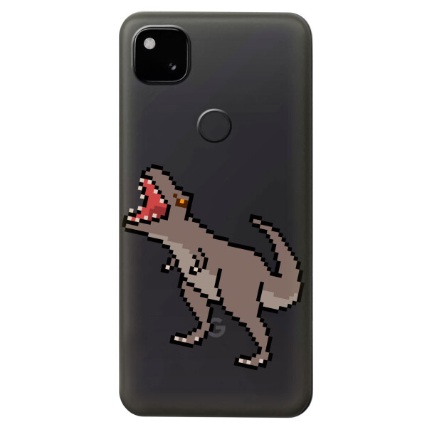 

Прозрачный силиконовый чехол iSwag для Google Pixel 4A с рисунком - Пикселький динозавр (KS5350)