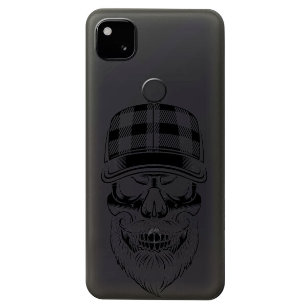 

Прозрачный силиконовый чехол iSwag для Google Pixel 4A с рисунком - Бородатый череп (KS5351)