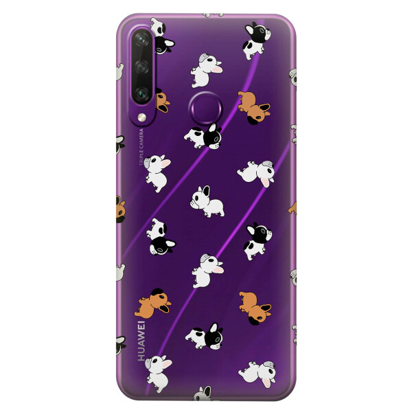 

Прозрачный силиконовый чехол iSwag для Huawei Y6p с рисунком - Французские бульдоги (KS2364)